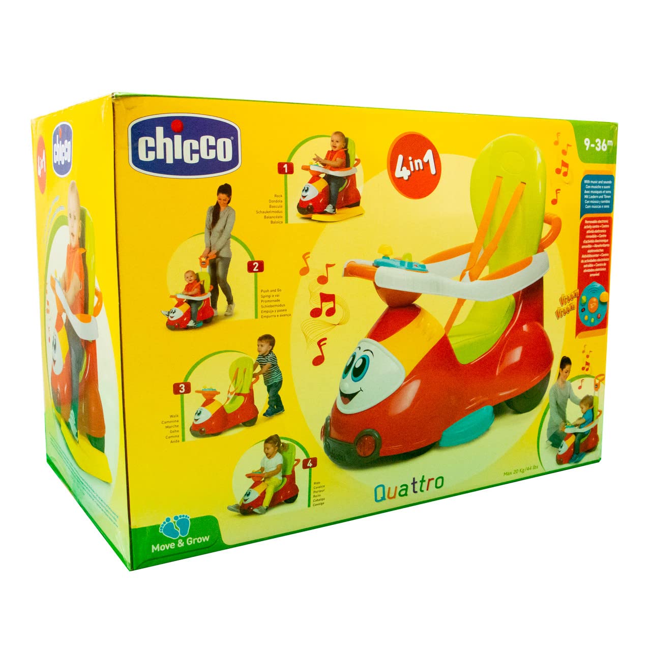 chicco-quattro-4-in-1-aufsitzauto-rutscher-schaukel-lauflernhilfe-mit-elektronik image 7