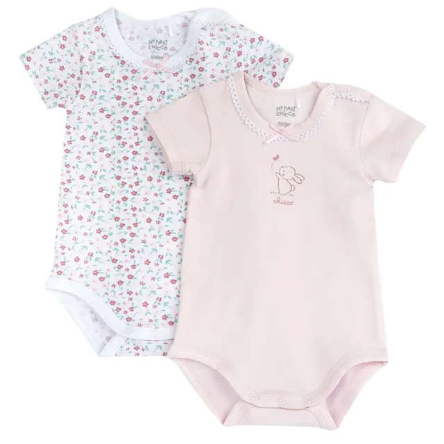 chicco-baby-body-set-2-teilig-kurzarm-weicher-stoff-designed-in-italy image 1