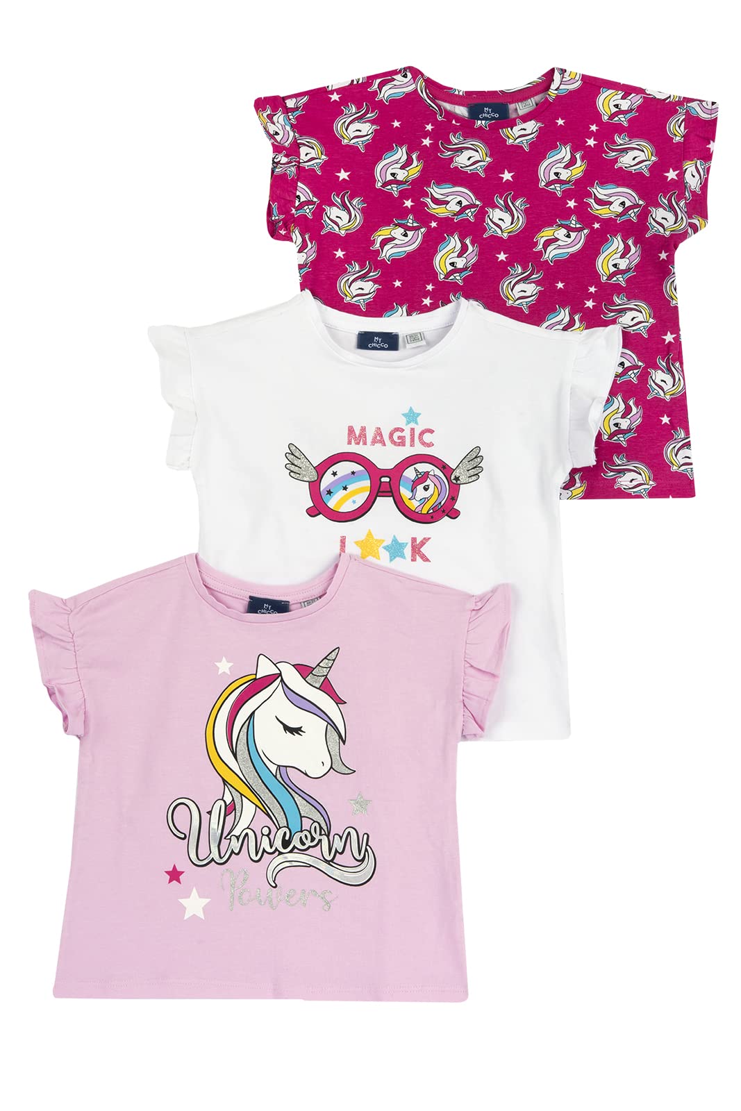 chicco-m-dchen-t-shirt-3er-set-kurzarm-aus-100-baumwolle image 1