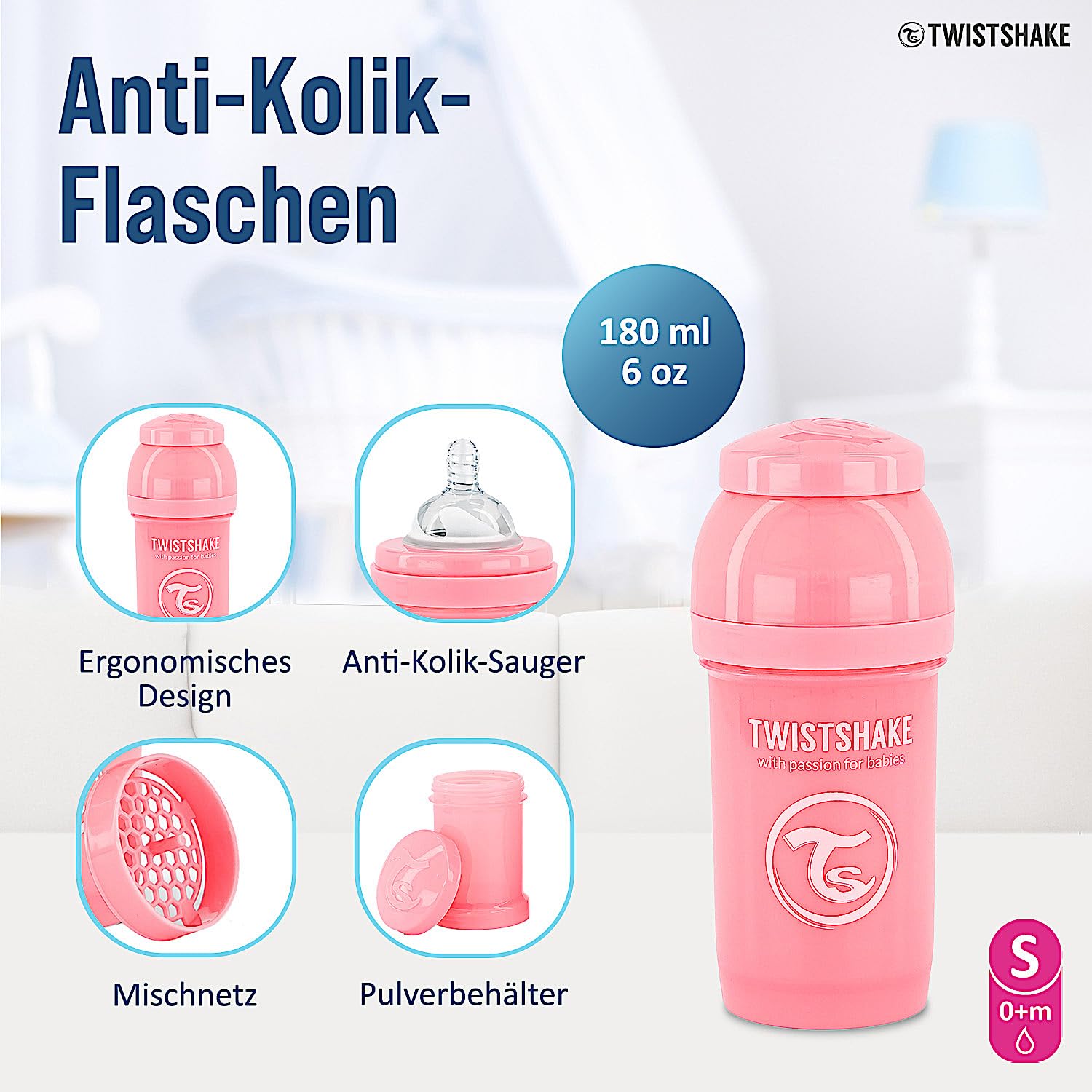 twistshake-anti-kolik-babyflasche-180-ml-mit-milchpulverbeh-lter-und-mixer-bpa-f image 2