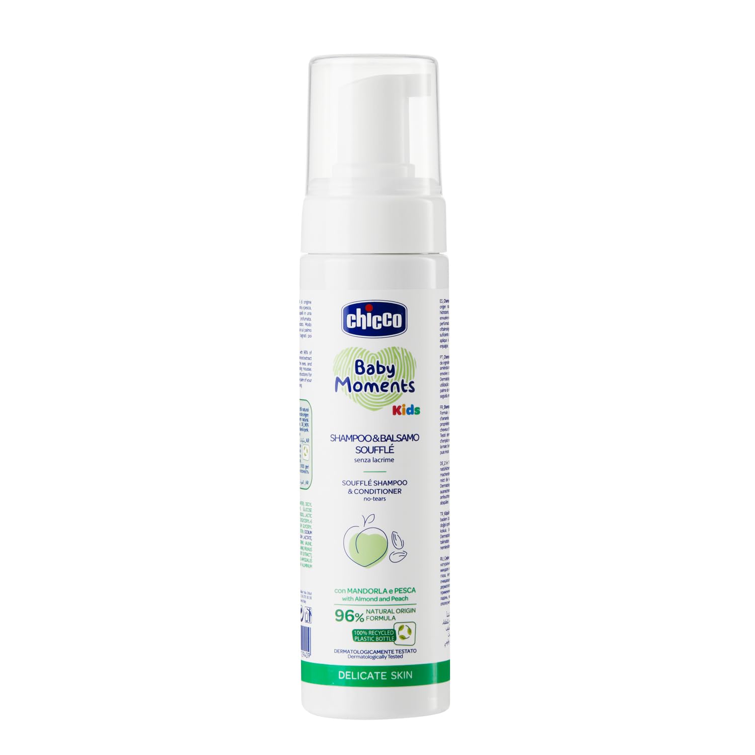 chicco-kids-delicate-skin-2-in-1-mousse-shampoo-und-sp-lung-150-ml-mit-96-nat-rl image 1