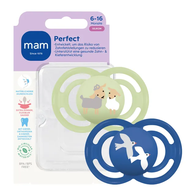 mam-perfect-schnuller-6-16-monate-2er-pack-schafe-v-gel-skinsoft-silikon image 1