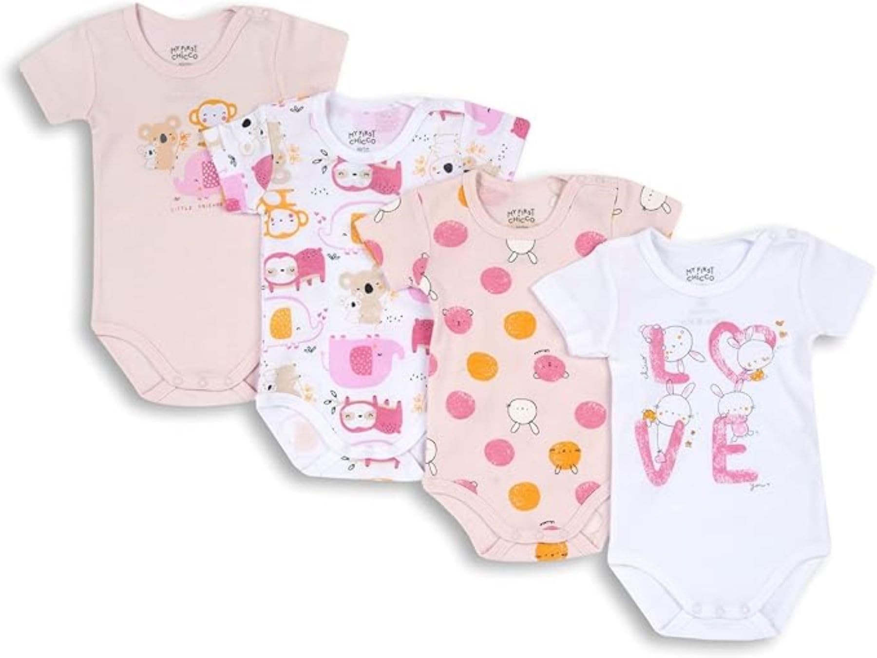 chicco-baby-body-m-dchen-4er-set-kurzarm-aus-100-baumwolle-0-24-monate image 1