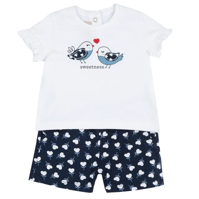 chicco-baby-m-dchen-set-mit-t-shirt-und-shorts-designed-in-italy image 1