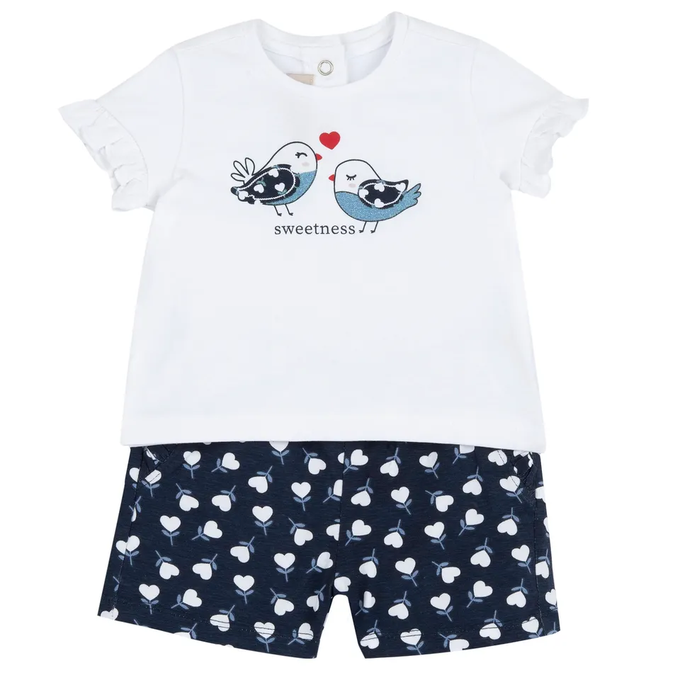 chicco-baby-m-dchen-set-mit-t-shirt-und-shorts-designed-in-italy image 1