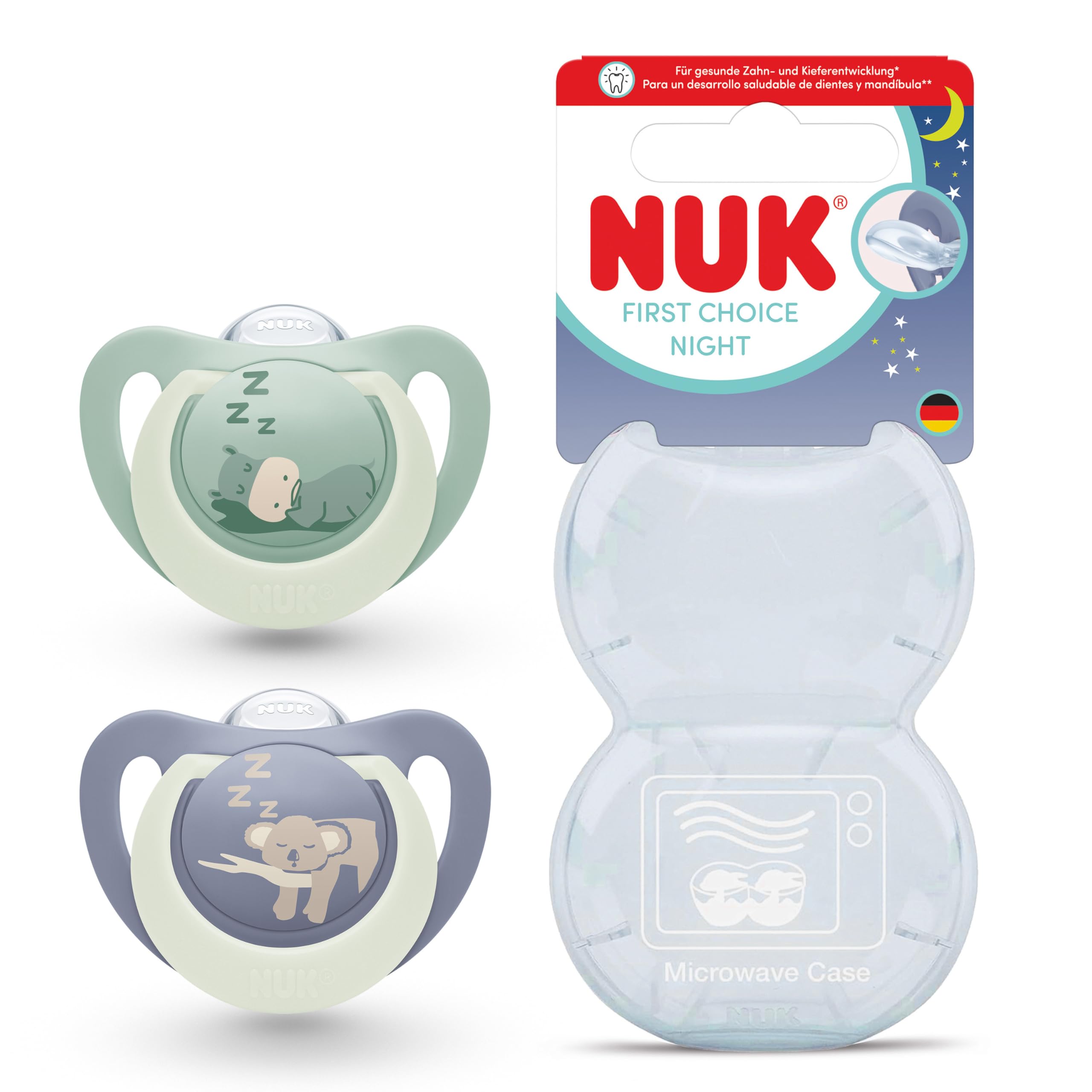 nuk-first-choice-night-schnuller-18-36-monate-nilpferd-koala-2-st-ck image 1