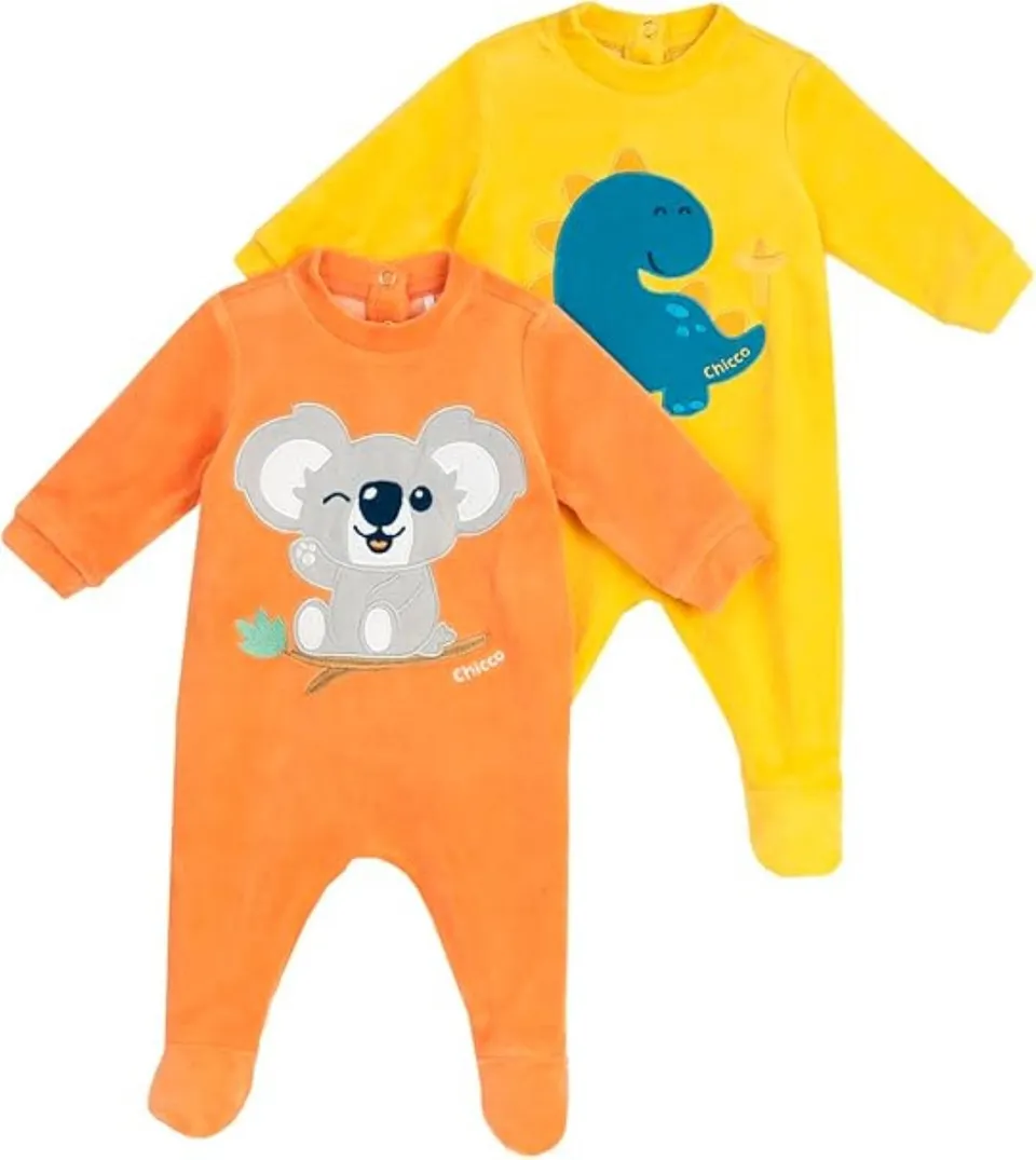 chicco-strampler-jungen-2-teiliges-set-aus-chenille-mit-fu-winter-babybekleidung image 1