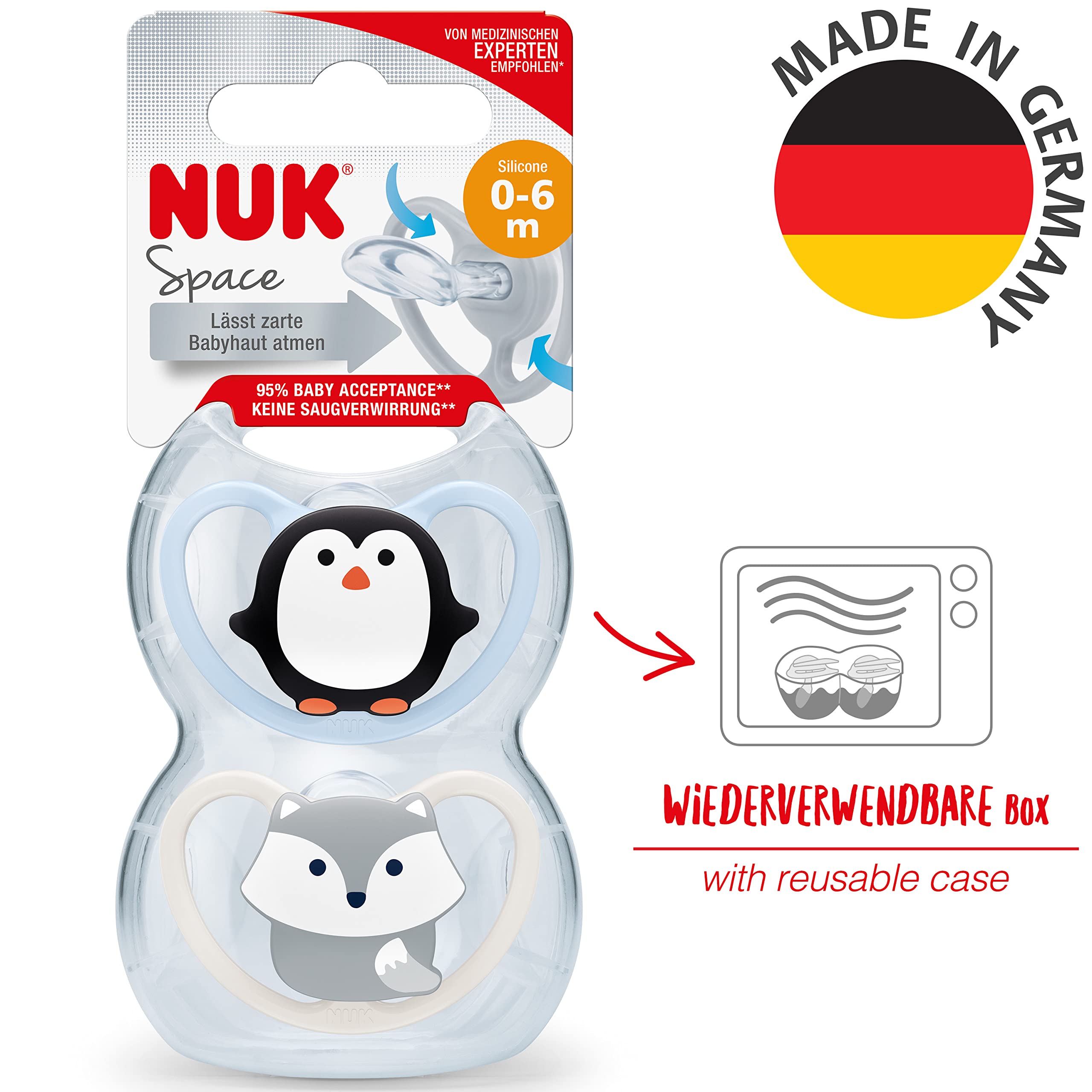 nuk-space-schnuller-0-6-monate-silikon-bpa-frei-pinguin-fuchs-2-st-ck image 5