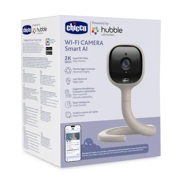 chicco-video-babyphone-wi-fi-smart-ai-2k-uhd-kamera-infrarot-nachtsicht-app-smar image 1
