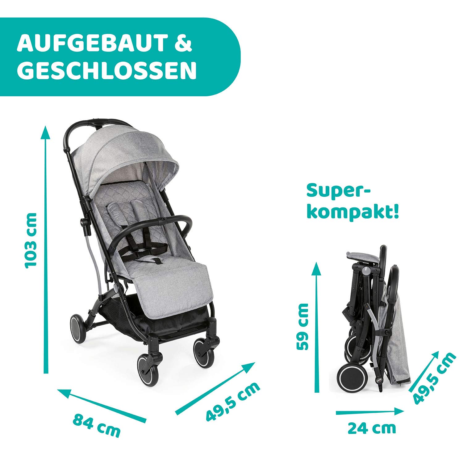 chicco-trolley-me-buggy-ab-geburt-bis-15-kg-grau image 5