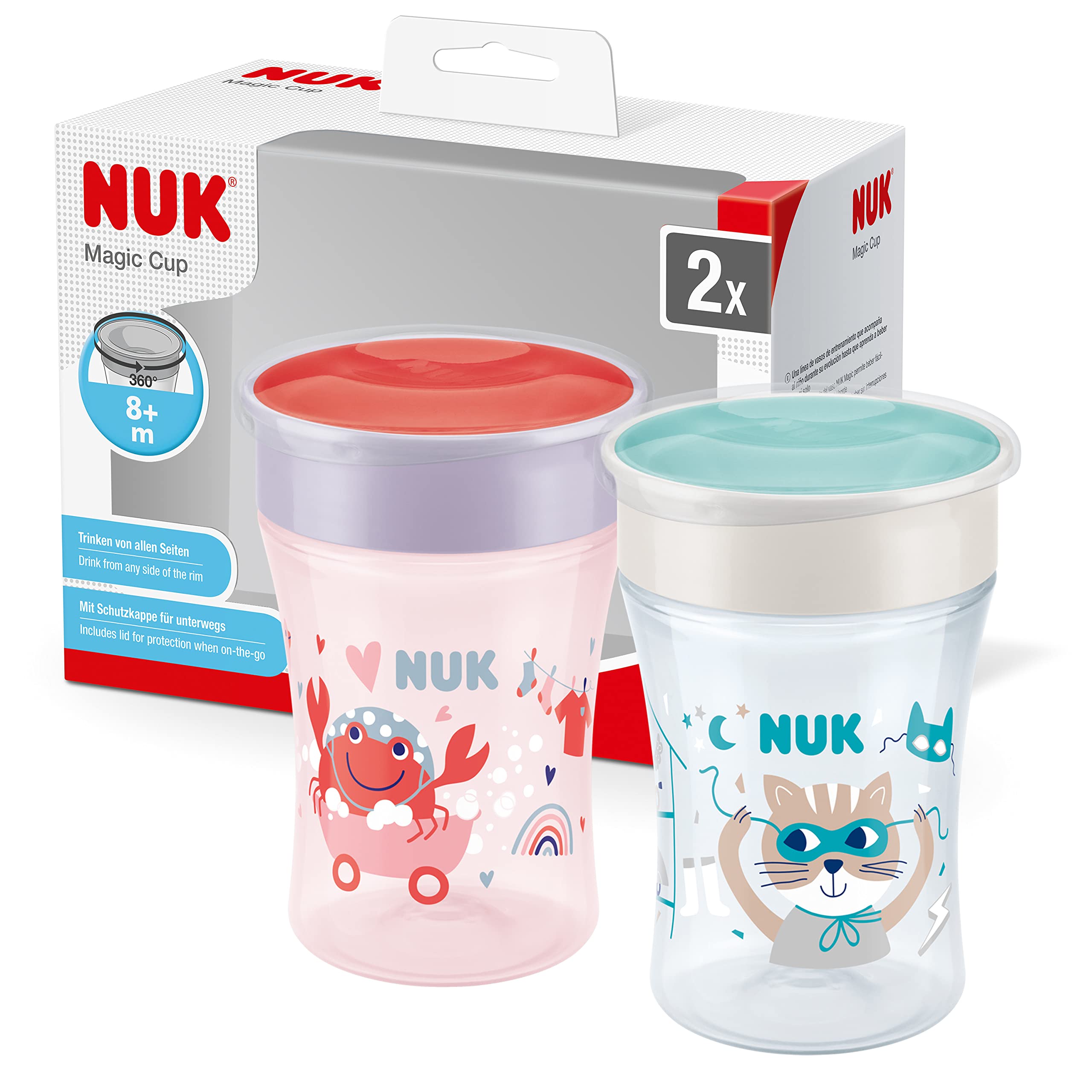 nuk-magic-cup-trinklernbecher-8-monate-230-ml-auslaufsicherer-360-trinkrand-rot- image 1
