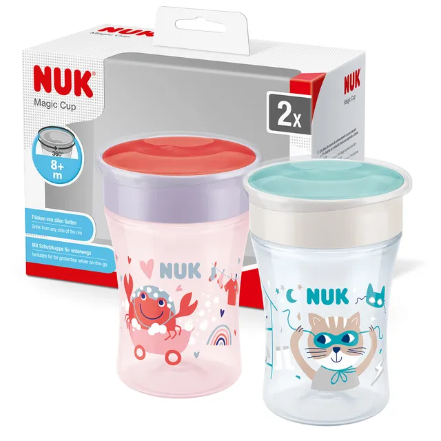 nuk-magic-cup-trinklernbecher-8-monate-230-ml-auslaufsicherer-360-trinkrand-rot- image 1