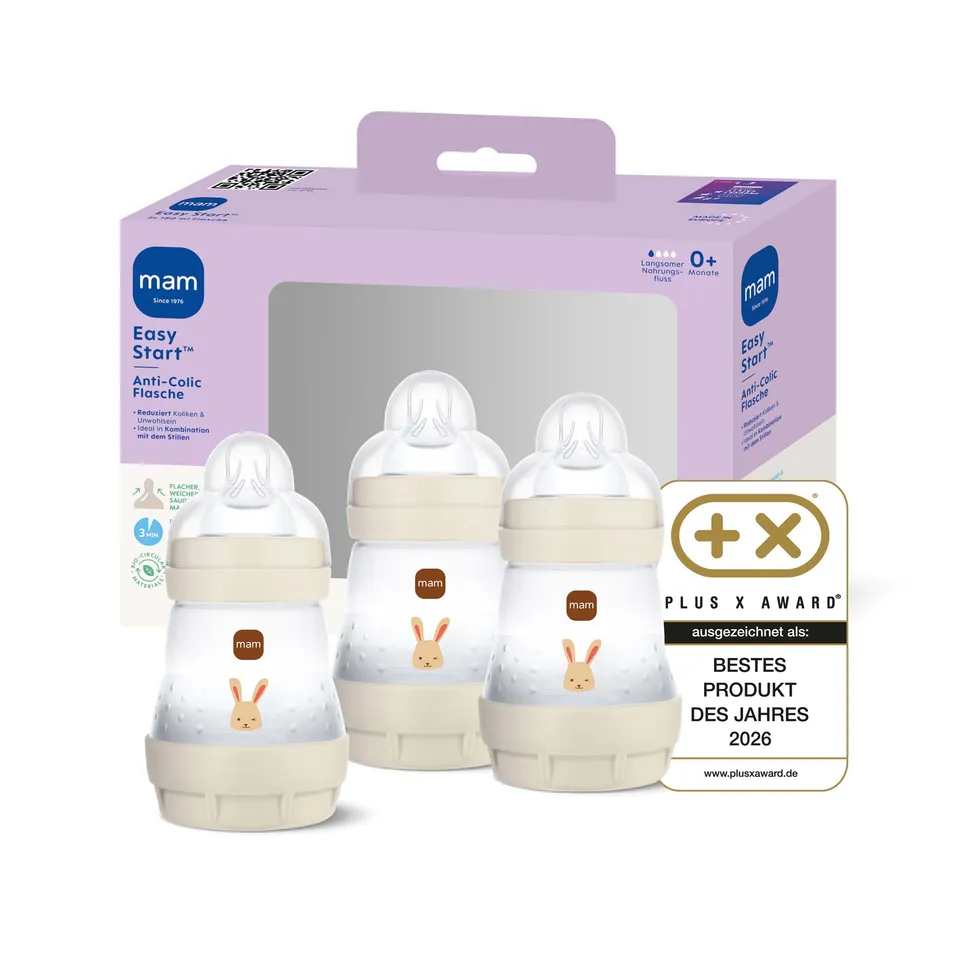 mam-easy-start-anti-colic-babyflasche-3x-160-ml-0-monate-gr-1-hase-selbststerili image 1