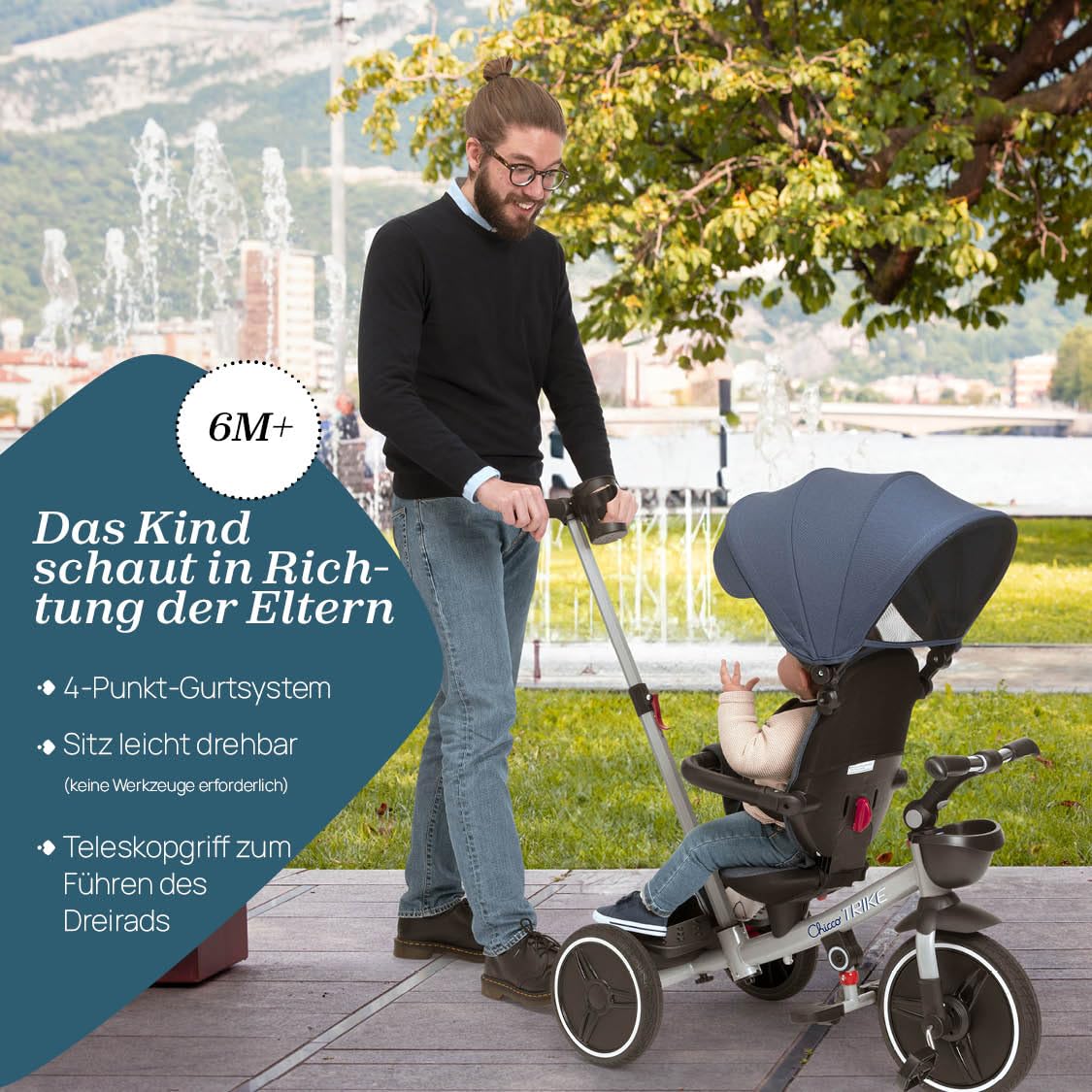 chicco-4in1-trike-metallrahmen-eva-r-der-4-punkt-gurtsystem-teleskopgriff-abnehm image 4