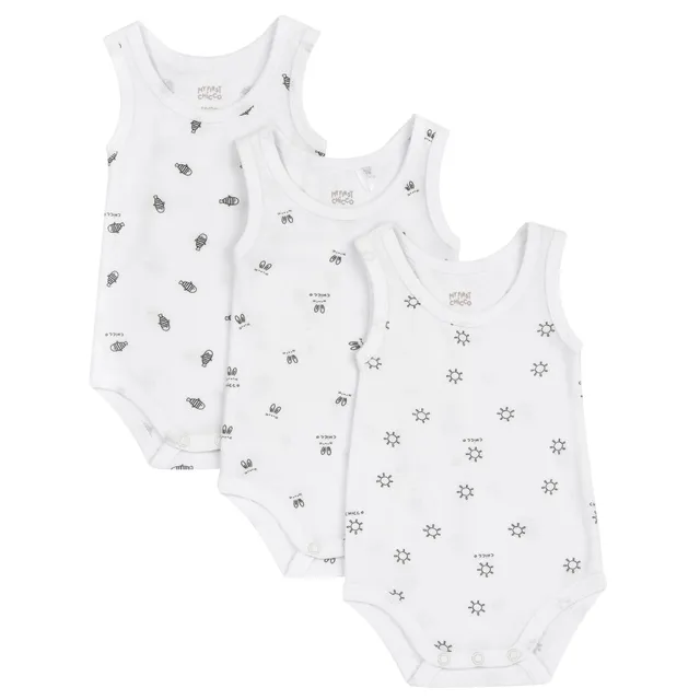 chicco-baby-body-set-ohne-rmel-3er-set-aus-weicher-baumwolle-mit-praktischer-ffn image 1