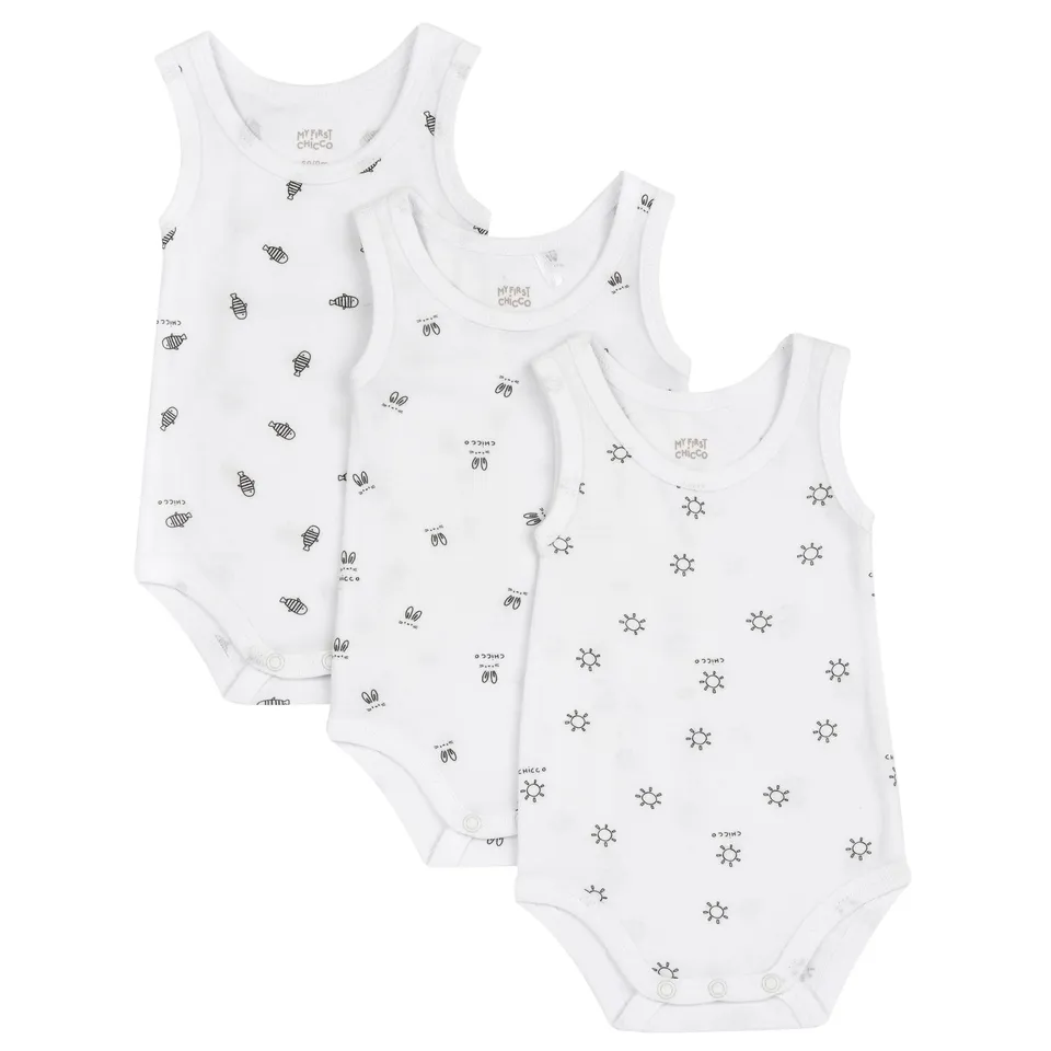 chicco-baby-body-set-ohne-rmel-3er-set-aus-weicher-baumwolle-mit-praktischer-ffn image 1