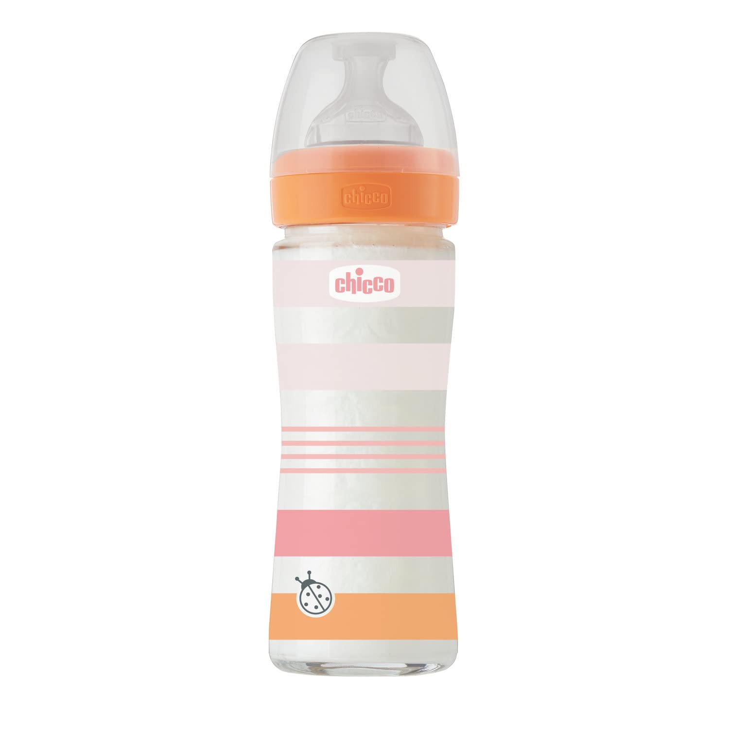 chicco-babyfl-schchen-well-being-glas-240-ml-normaler-fluss-0m-silikon-rosa image 1