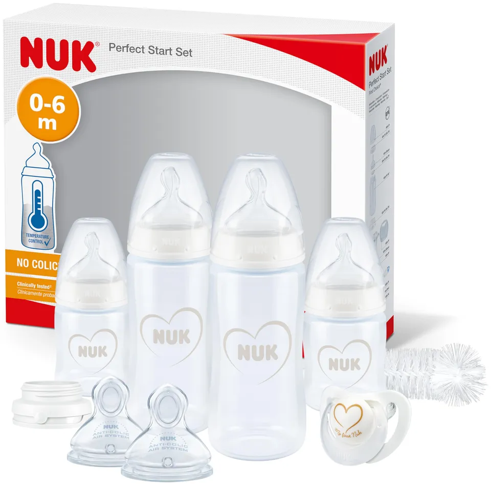 nuk-perfect-start-first-choice-babyflaschen-set-10-teilig-0-6-monate-grau-wei image 1