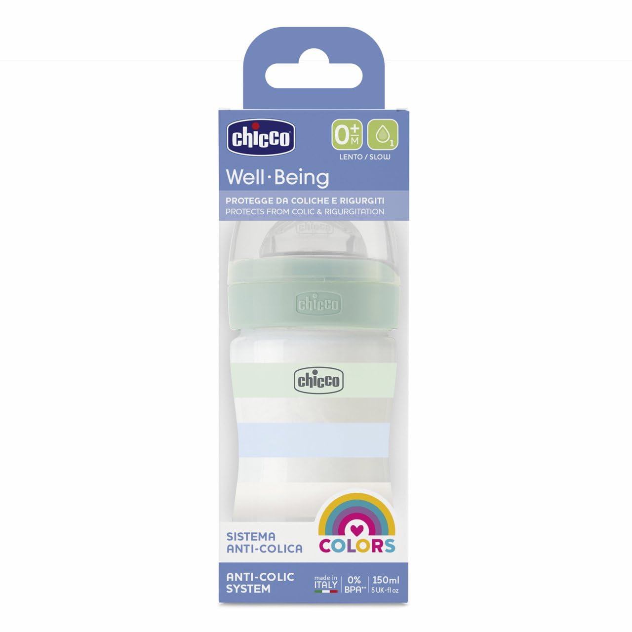 chicco-langsamer-fluss-babyflasche-150-ml-plastikflasche-mit-physiologischem-sil image 2