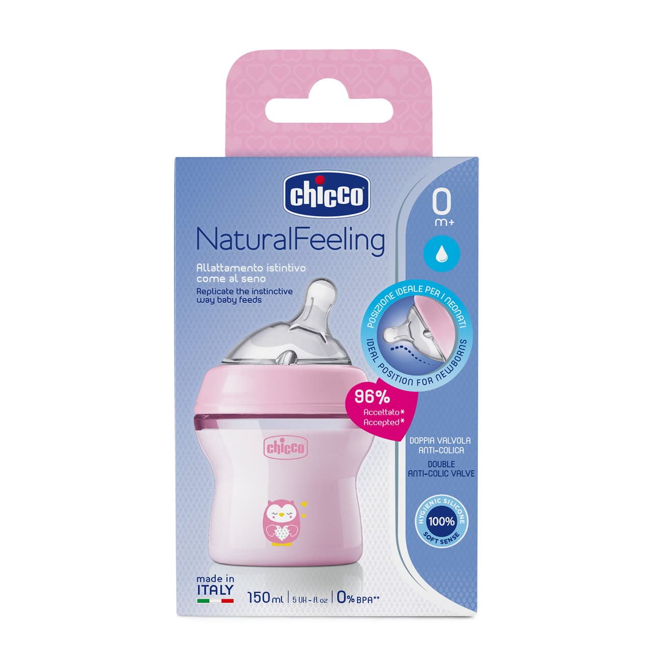 chicco-natural-feeling-anti-kolik-babyflasche-150-ml-0-monate-mit-weichem-siliko image 4