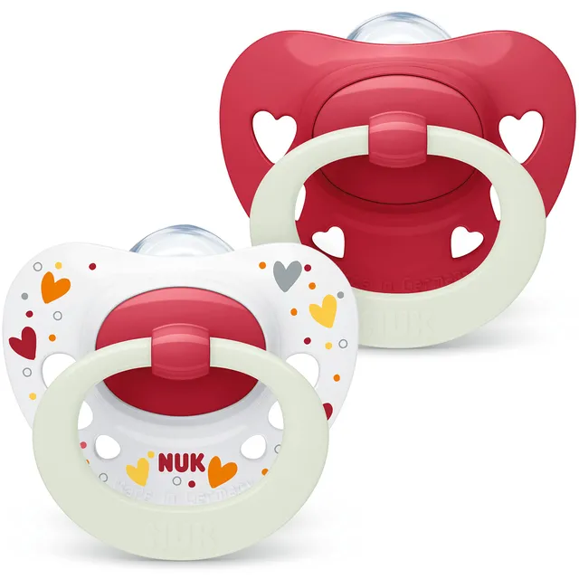 nuk-signature-night-babyschnuller-0-6-monate-rote-herzen-2-st-ck image 1