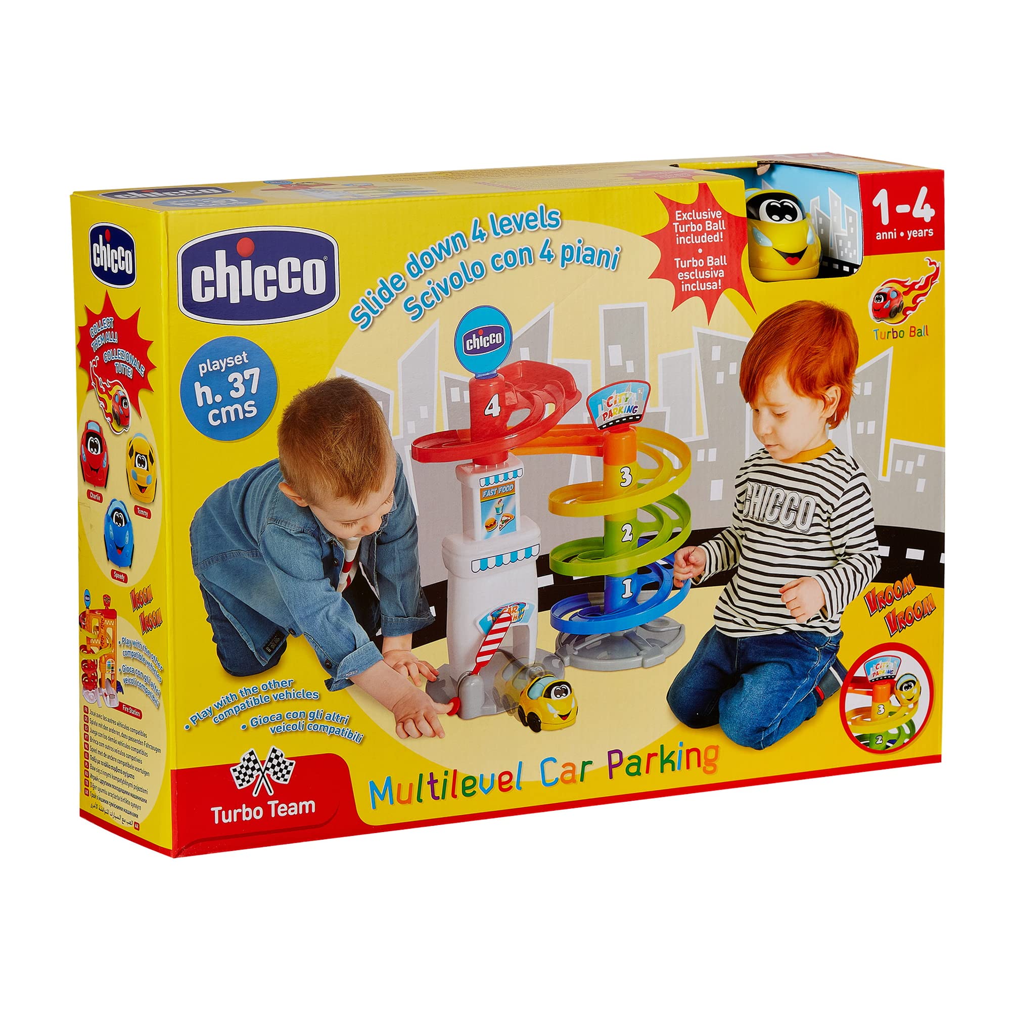 chicco-turbo-ball-parkhaus-mit-spielzeugauto-4-ebenen-rutsche-ab-1-jahr-mehrfarb image 6