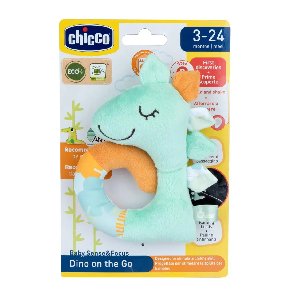 chicco-soft-rassel-dinosaurier-leichte-babyspielzeug-rassel-aus-100-recyceltem-p image 1