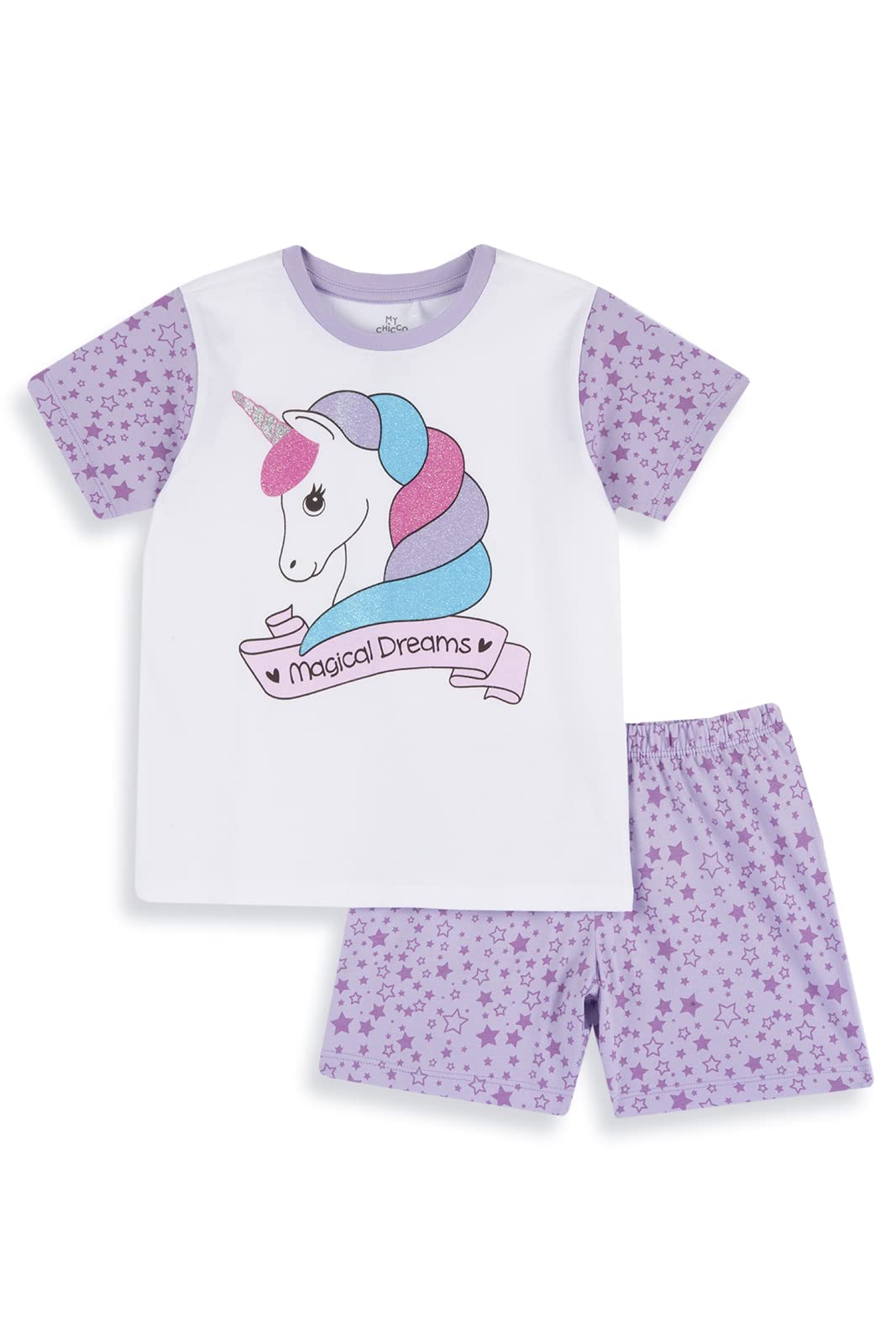 chicco-kurzer-pyjama-einhorn-baumwolle-m-dchen-gr-92 image 1