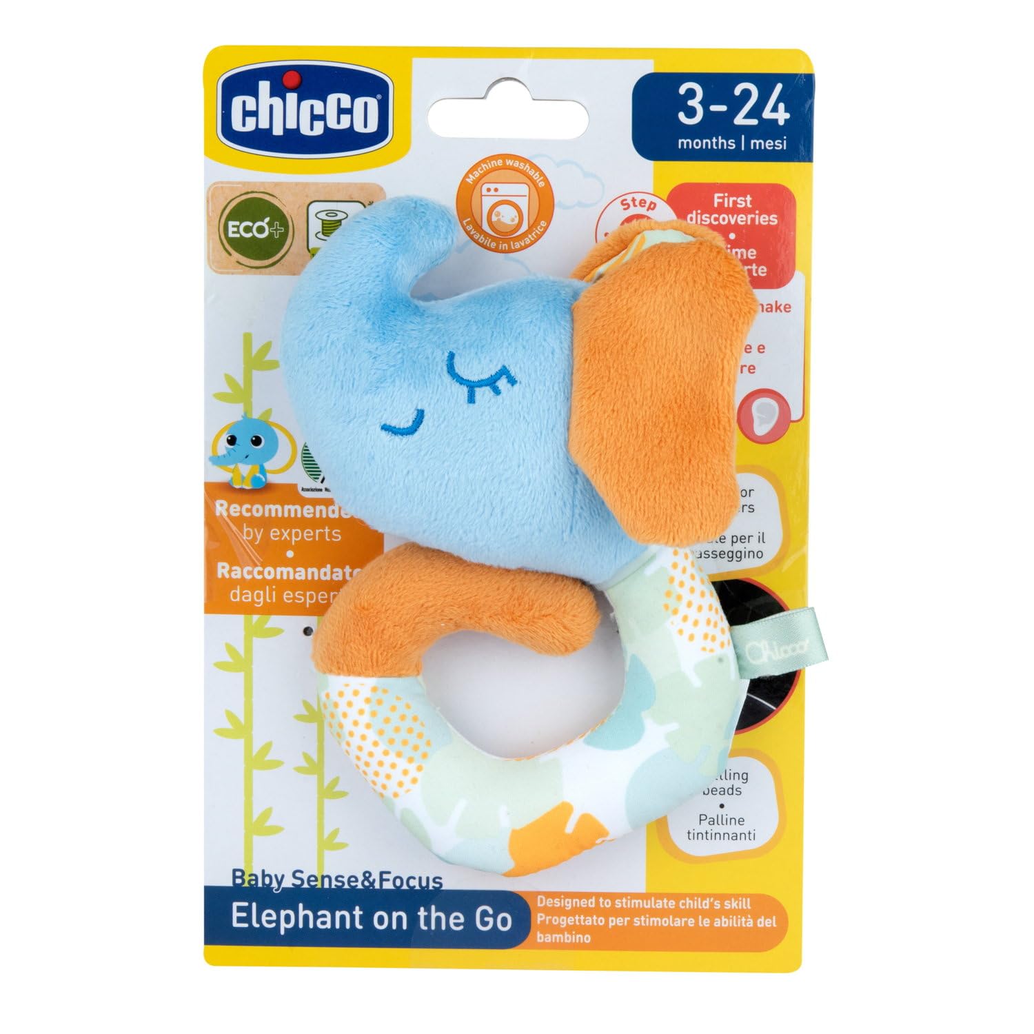 chicco-soft-rassel-elefant-aus-weichem-recyceltem-stoff-mit-rassel-im-inneren-le image 1