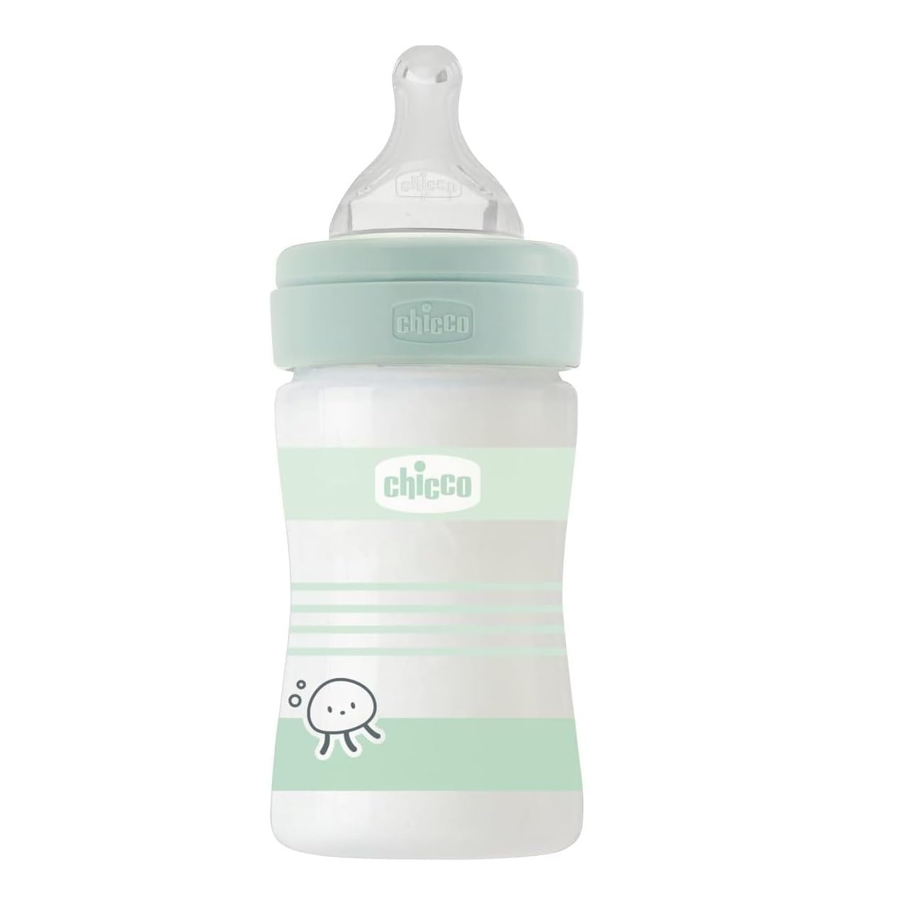 chicco-babyfl-schchen-well-being-glas-150-ml-normaler-fluss-0m-silikon-gr-n image 2