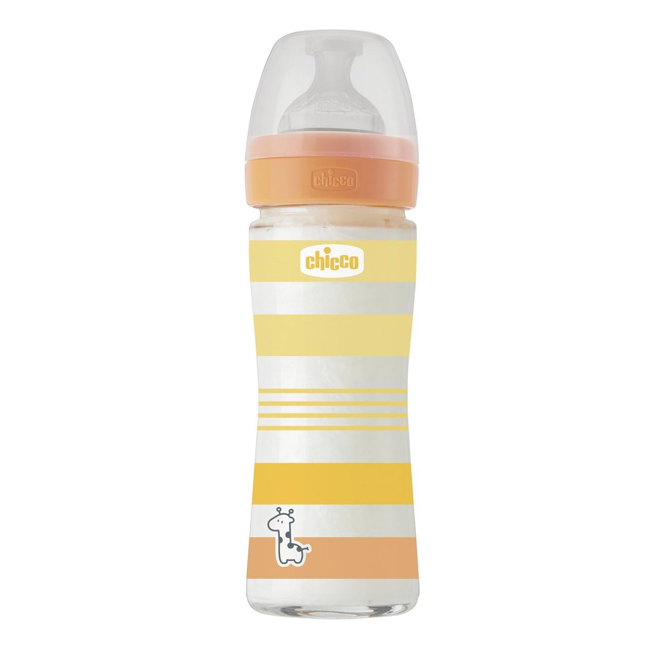 chicco-well-being-babyfl-schchen-aus-glas-240-ml-normaler-fluss-0m-silikon-sauge image 1