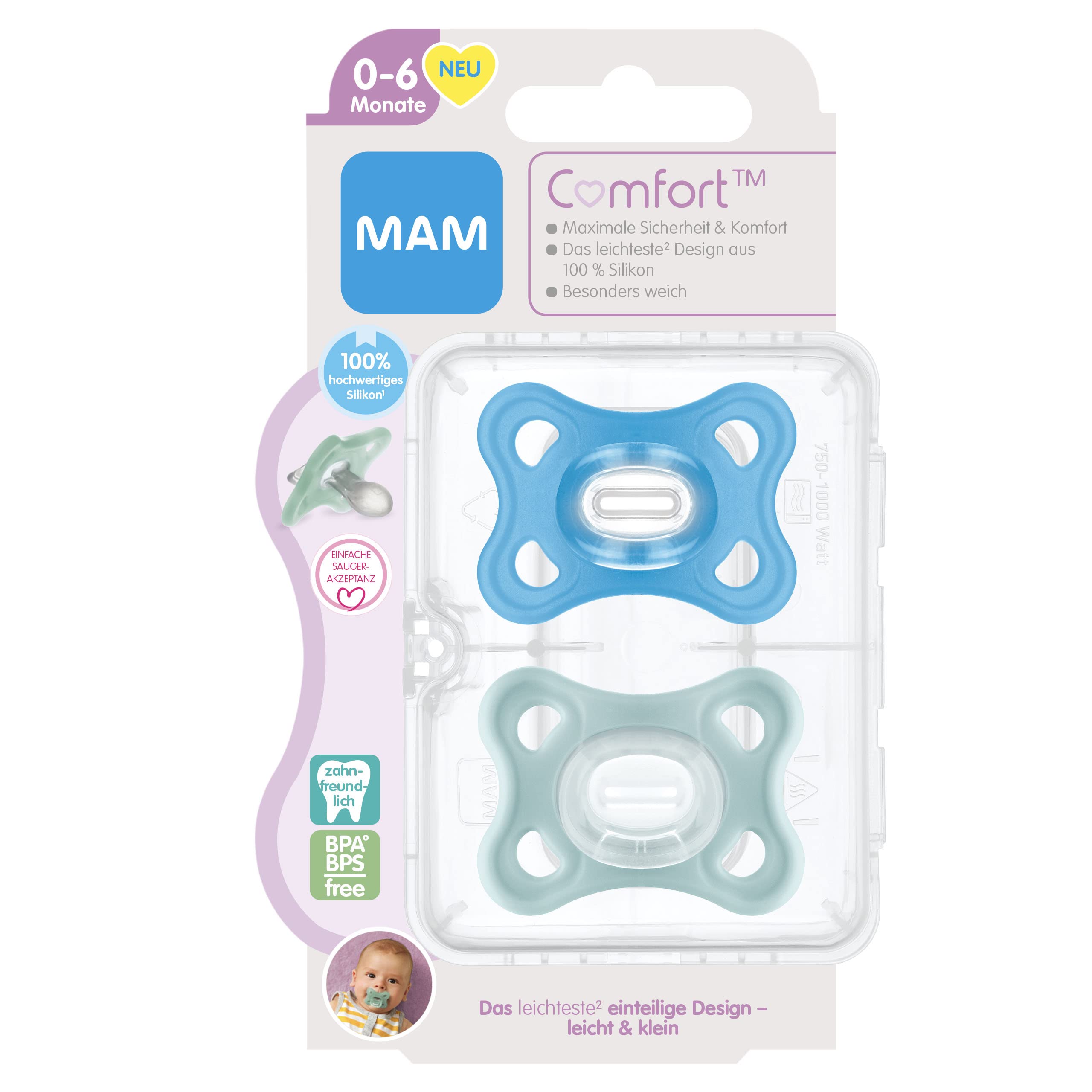 mam-comfort-schnuller-0-6-monate-2er-set-silikon-blau-mint image 2